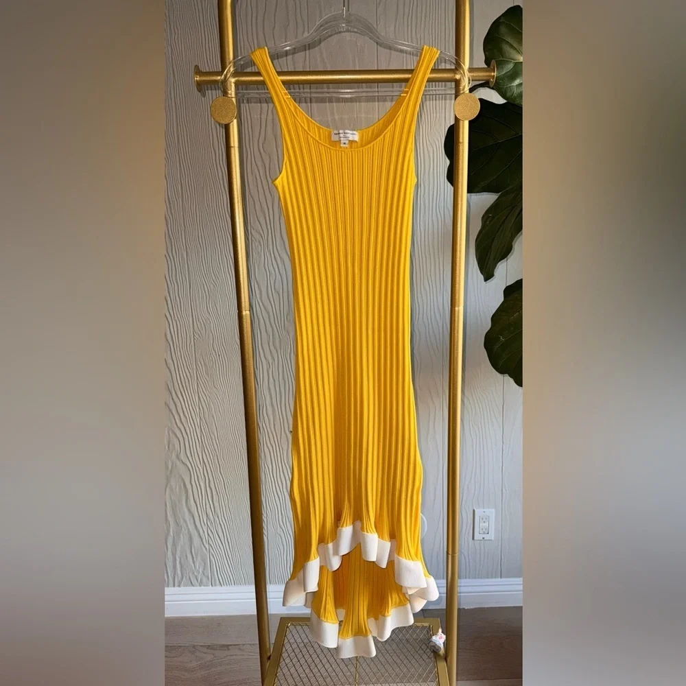 Esteban Cortazar x RTR Sunflower Yellow Knit Dress sz: M (hi-low)
